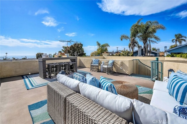 view of patio featuring an outdoor living space