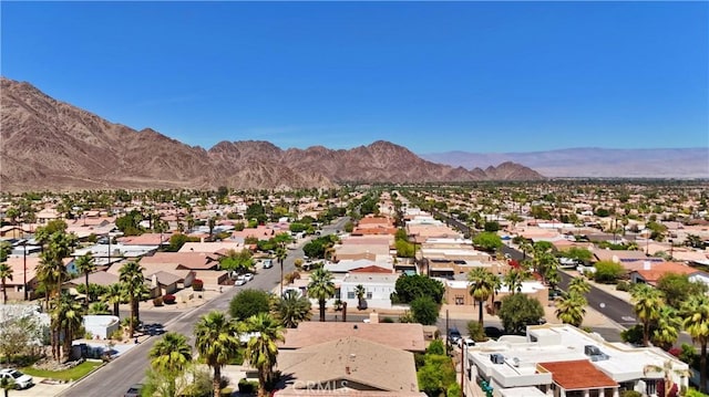 drone / aerial view with a mountain view and a residential view