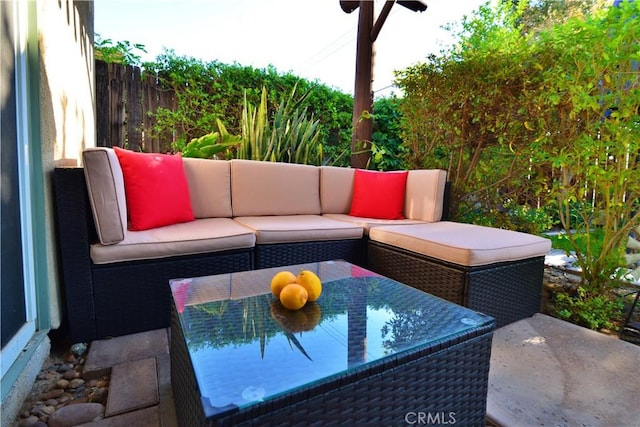 view of patio featuring outdoor lounge area