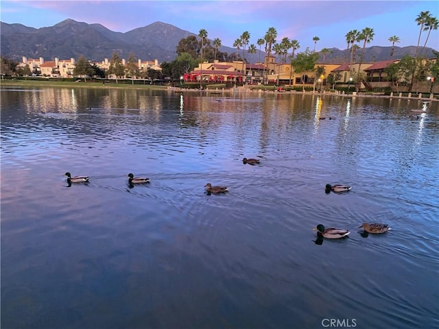 property view of water featuring a mountain view