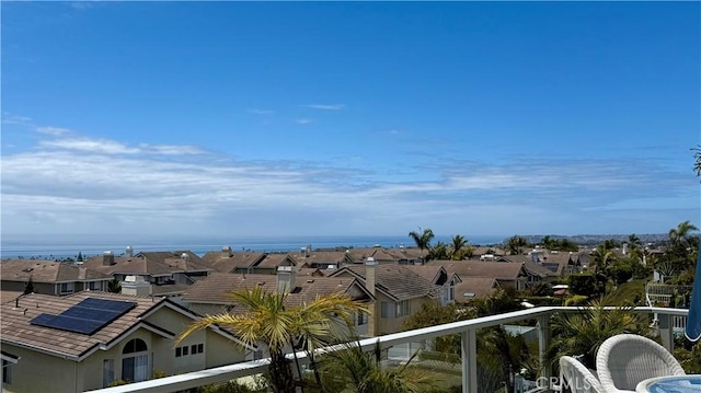 property view of water featuring a residential view