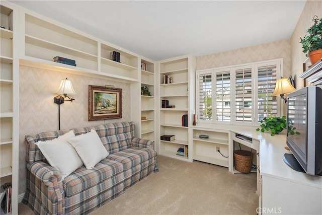 2107 Camino Laurel, San Clemente, CA 92673 - living room with light colored carpet and wallpapered walls