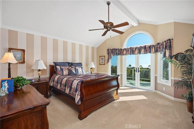 2107 Camino Laurel, San Clemente, CA 92673 - bedroom featuring access to outside, carpet flooring, ceiling fan, and french doors