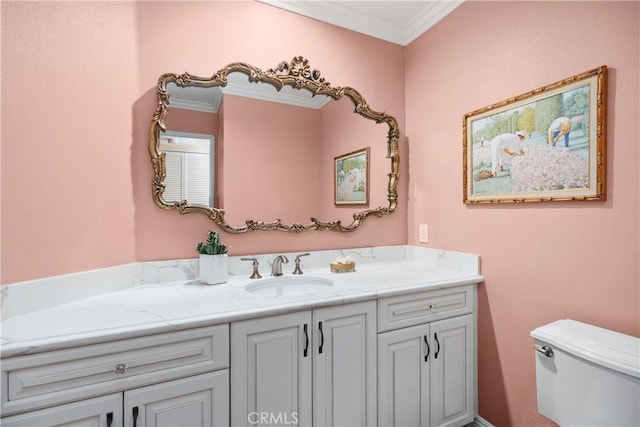 2107 Camino Laurel, San Clemente, CA 92673 - half bathroom featuring vanity and ornamental molding