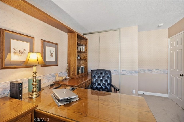 2107 Camino Laurel, San Clemente, CA 92673 - carpeted home office with wallpapered walls