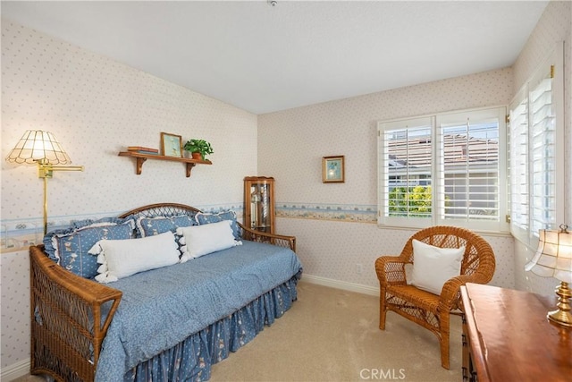 2107 Camino Laurel, San Clemente, CA 92673 - bedroom with wallpapered walls and carpet flooring