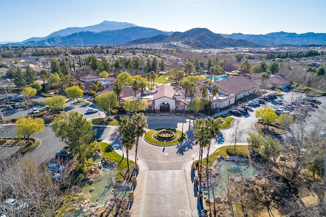 bird's eye view featuring a mountain view