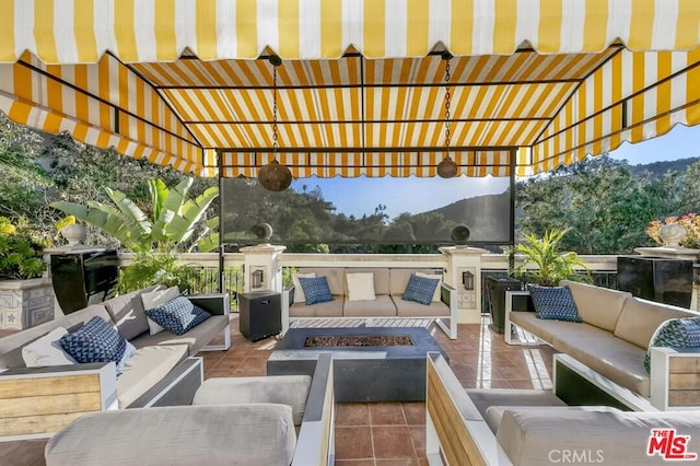 view of patio with an outdoor living space
