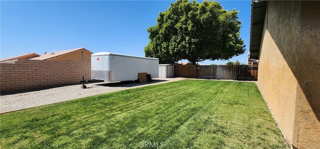 view of yard with fence