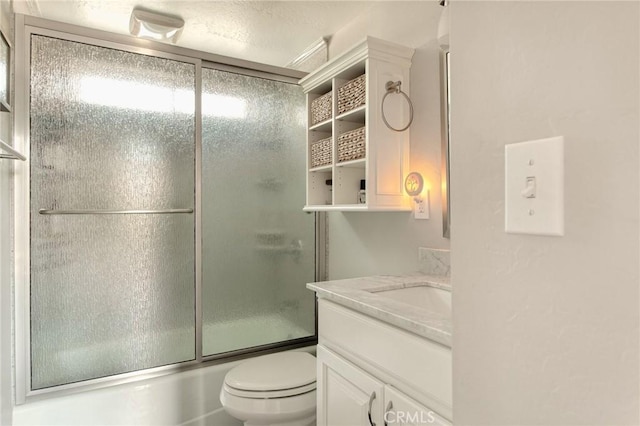 27482 Matterhorn Dr, Lake Arrowhead, CA 92352 - full bath with vanity and shower / bath combination with glass door