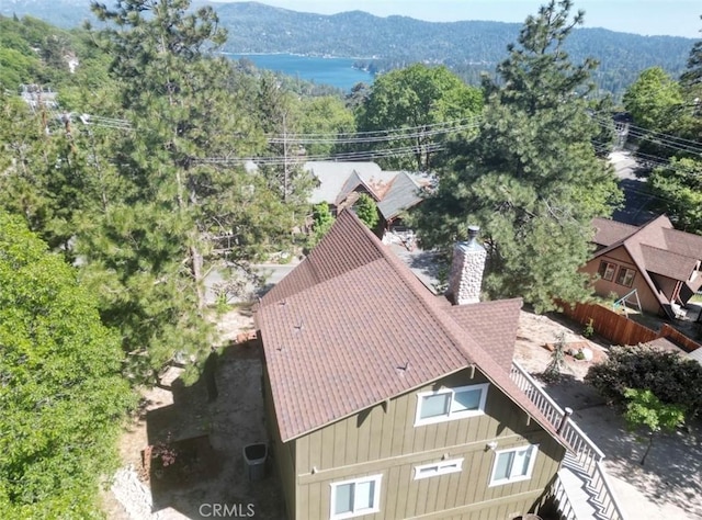 27482 Matterhorn Dr, Lake Arrowhead, CA 92352 - view from above of property featuring a mountain backdrop