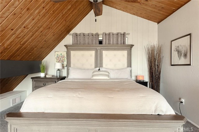 27482 Matterhorn Dr, Lake Arrowhead, CA 92352 - bedroom with lofted ceiling, wood ceiling, and wooden walls