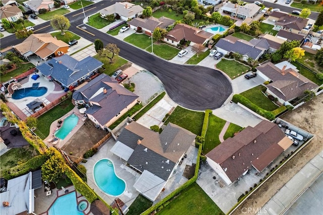 bird's eye view with a residential view
