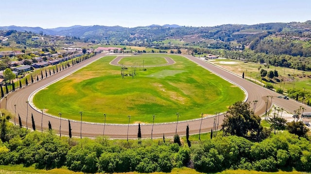 bird's eye view featuring a mountain view