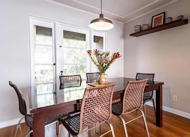 4640 Max Dr, San Diego, CA 92115 - dining area featuring wood finished floors and ornamental molding