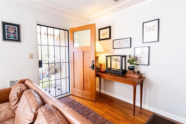 4640 Max Dr, San Diego, CA 92115 - entrance foyer featuring wood finished floors and crown molding