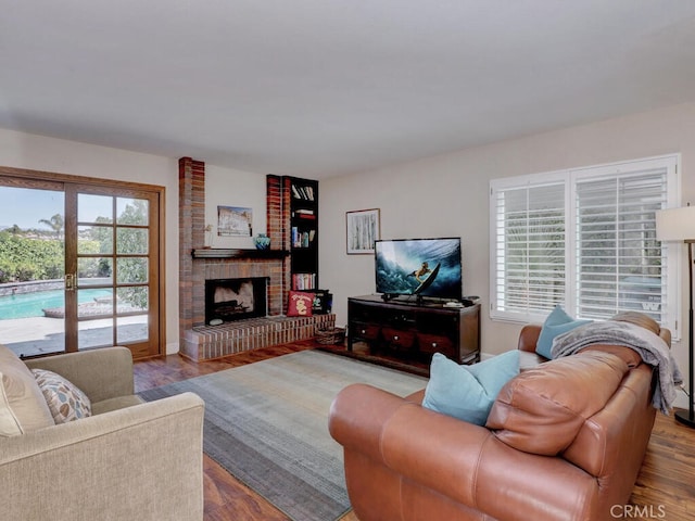 27275 Comba, Mission Viejo, CA 92692 - living area featuring plenty of natural light and a brick fireplace