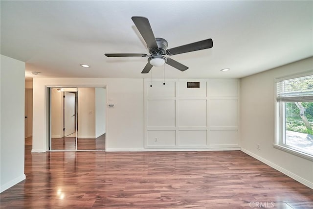 19910 Cantara St, Winnetka, CA 91306 - unfurnished room with baseboards, recessed lighting, and wood finished floors