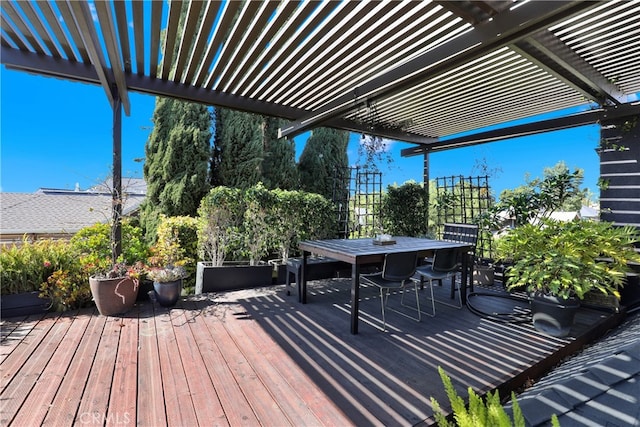 801 E Edgeware Rd, Los Angeles, CA 90026 - wooden terrace featuring a pergola and outdoor dining area
