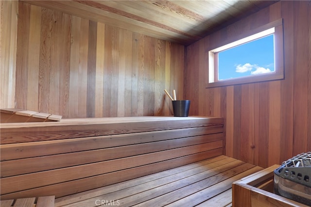 view of sauna