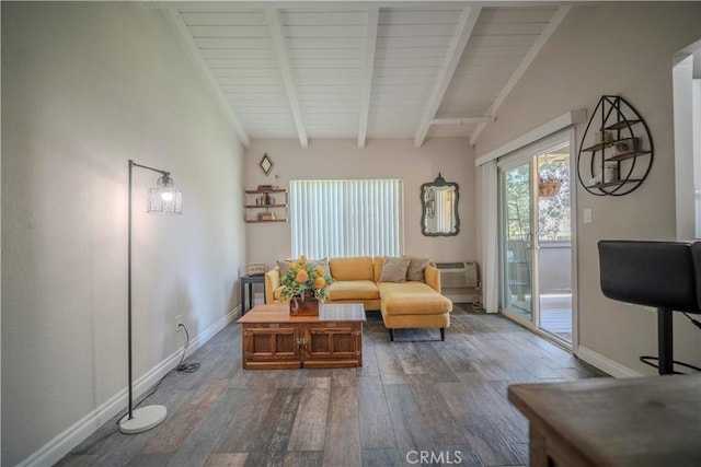 1345 Cabrillo Park Dr Unit J02, Santa Ana, CA 92701 - living area with wood finished floors, baseboards, and wooden ceiling
