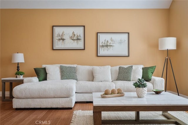 27732 N Bay Rd, Lake Arrowhead, CA 92352 - living room with wood finished floors and baseboards