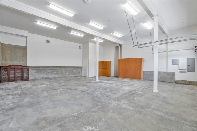 garage with electric panel