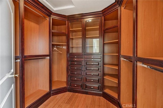 27732 N Bay Rd, Lake Arrowhead, CA 92352 - spacious closet featuring wood finished floors