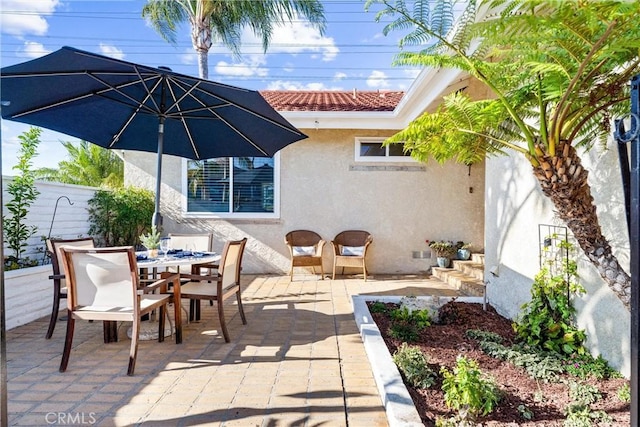 4811 Sharon Dr, La Palma, CA 90623 - view of patio featuring outdoor dining space and fence