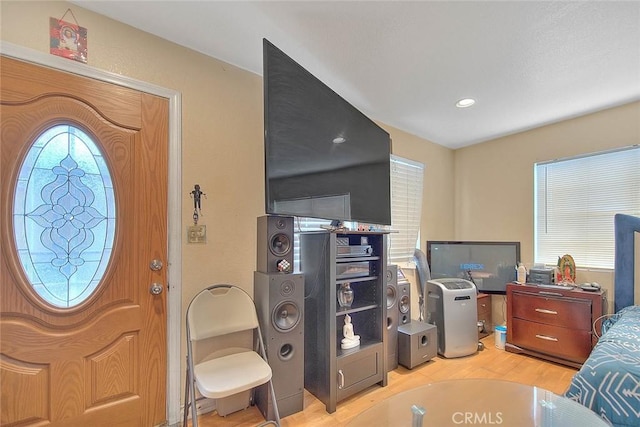 entryway featuring light wood finished floors