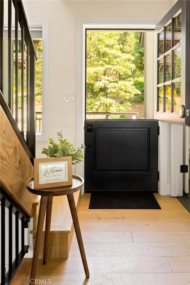 27684 St Bernard Ln, Lake Arrowhead, CA 92352 - doorway featuring wood finished floors