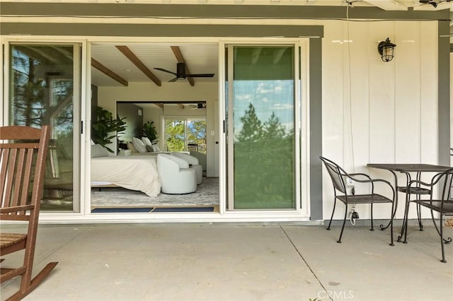 27684 St Bernard Ln, Lake Arrowhead, CA 92352 - view of patio / terrace featuring a ceiling fan