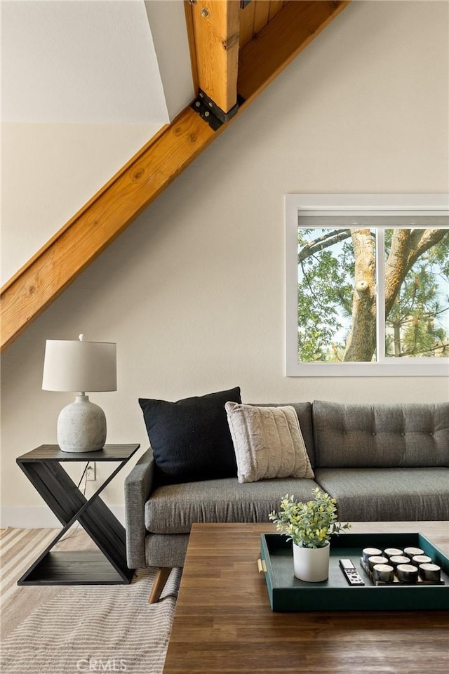 27684 St Bernard Ln, Lake Arrowhead, CA 92352 - living area with lofted ceiling