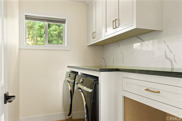 27684 St Bernard Ln, Lake Arrowhead, CA 92352 - laundry room featuring cabinet space and washing machine and dryer