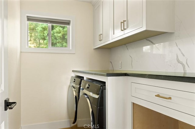 27684 St Bernard Ln, Lake Arrowhead, CA 92352 - laundry area featuring separate washer and dryer and cabinet space