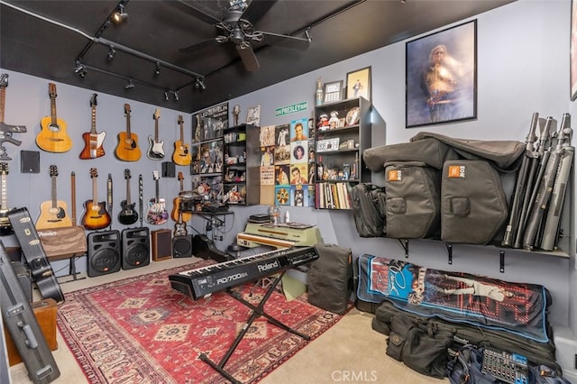 37549 Windsor Ct, Murrieta, CA 92562 - miscellaneous room featuring track lighting and a ceiling fan