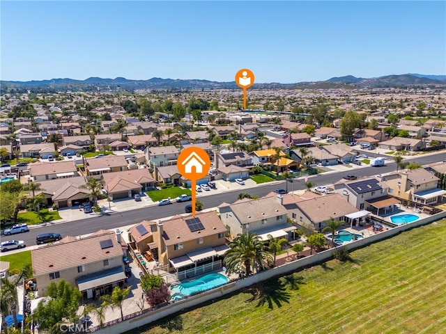 27196 Swift St, Menifee, CA 92584 - aerial view of residential area with a pool area and a mountainous background