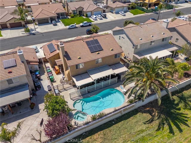 27196 Swift St, Menifee, CA 92584 - aerial perspective of suburban area featuring a pool area