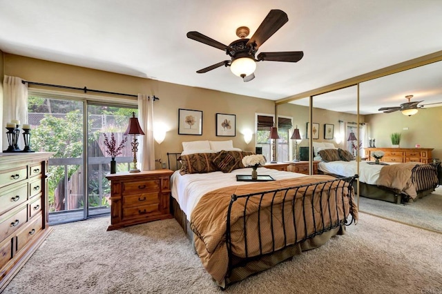 5362 Lake Murray Blvd, La Mesa, CA 91942 - carpeted bedroom with a ceiling fan and access to outside