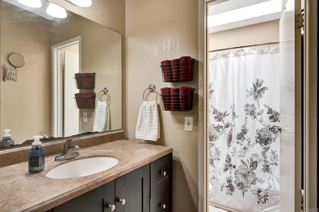 5362 Lake Murray Blvd, La Mesa, CA 91942 - bathroom featuring vanity and a shower with shower curtain