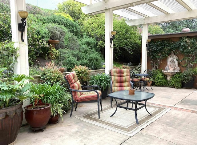 view of patio with a pergola