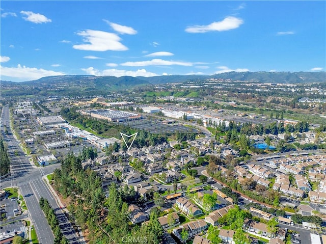 aerial view with a mountain view