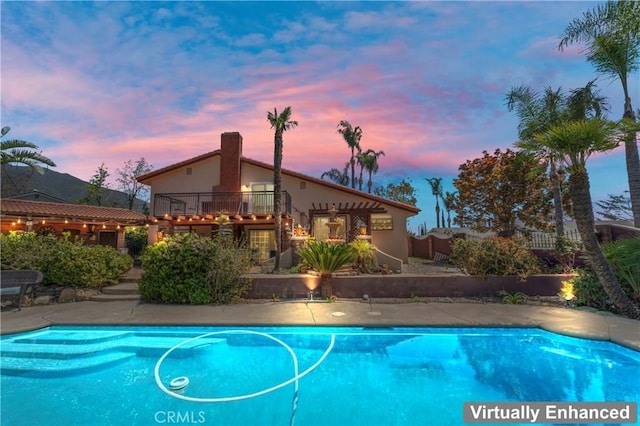 5234 Della Ave, Rancho Cucamonga, CA 91701 - pool at dusk with an outdoor pool