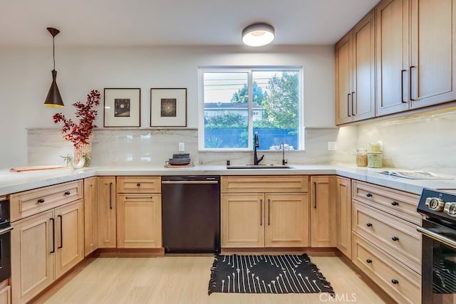 4903 Spencer St, Torrance, CA 90503 - kitchen with a sink, light brown cabinetry, stainless steel electric stove, and dishwasher