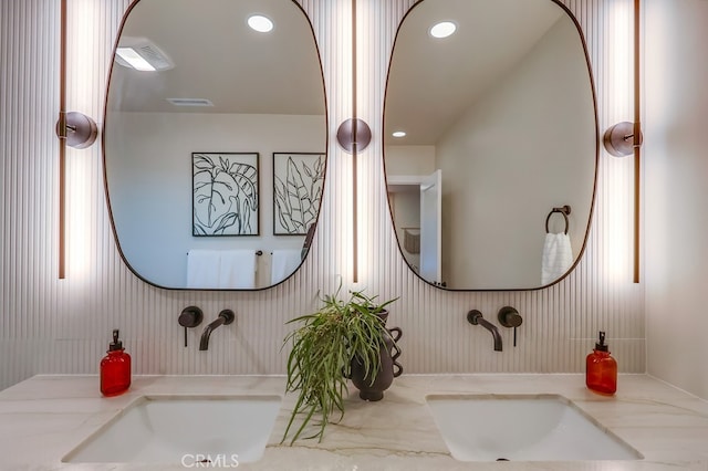 4903 Spencer St, Torrance, CA 90503 - bathroom with recessed lighting, vanity, and visible vents