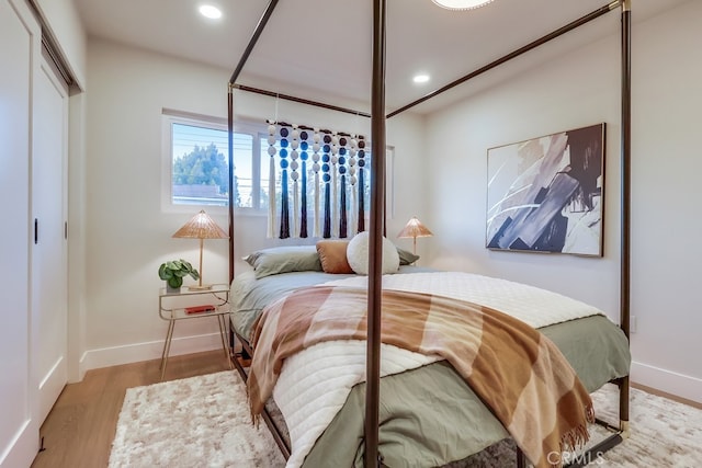 4903 Spencer St, Torrance, CA 90503 - bedroom with a closet, recessed lighting, baseboards, and wood finished floors