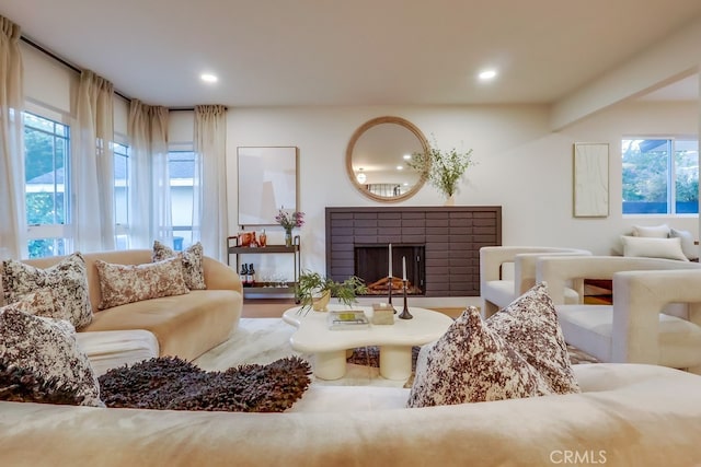 4903 Spencer St, Torrance, CA 90503 - living room with recessed lighting and a fireplace