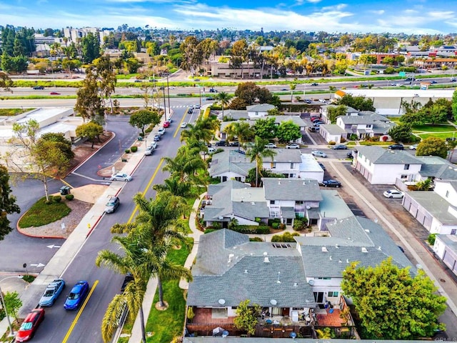drone / aerial view with a residential view