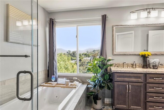 88611/2 Los Coches Rd, Lakeside, CA 92040 - full bathroom with a tub with jets and vanity