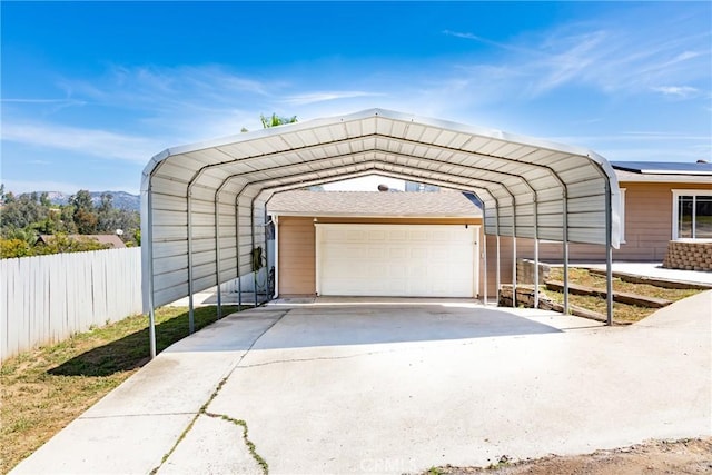 88611/2 Los Coches Rd, Lakeside, CA 92040 - view of parking / parking lot featuring fence, a detached carport, and a garage